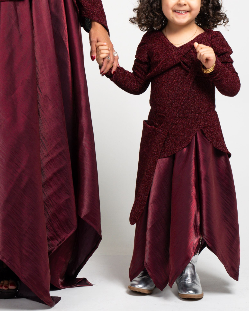 Maroon kaftan + small bag