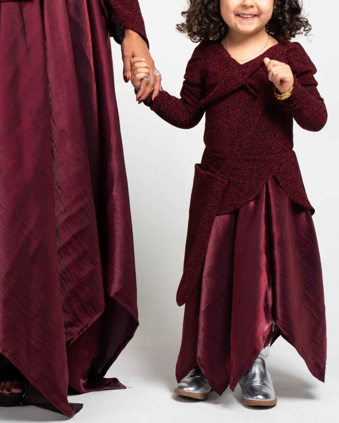 Maroon kaftan + small bag