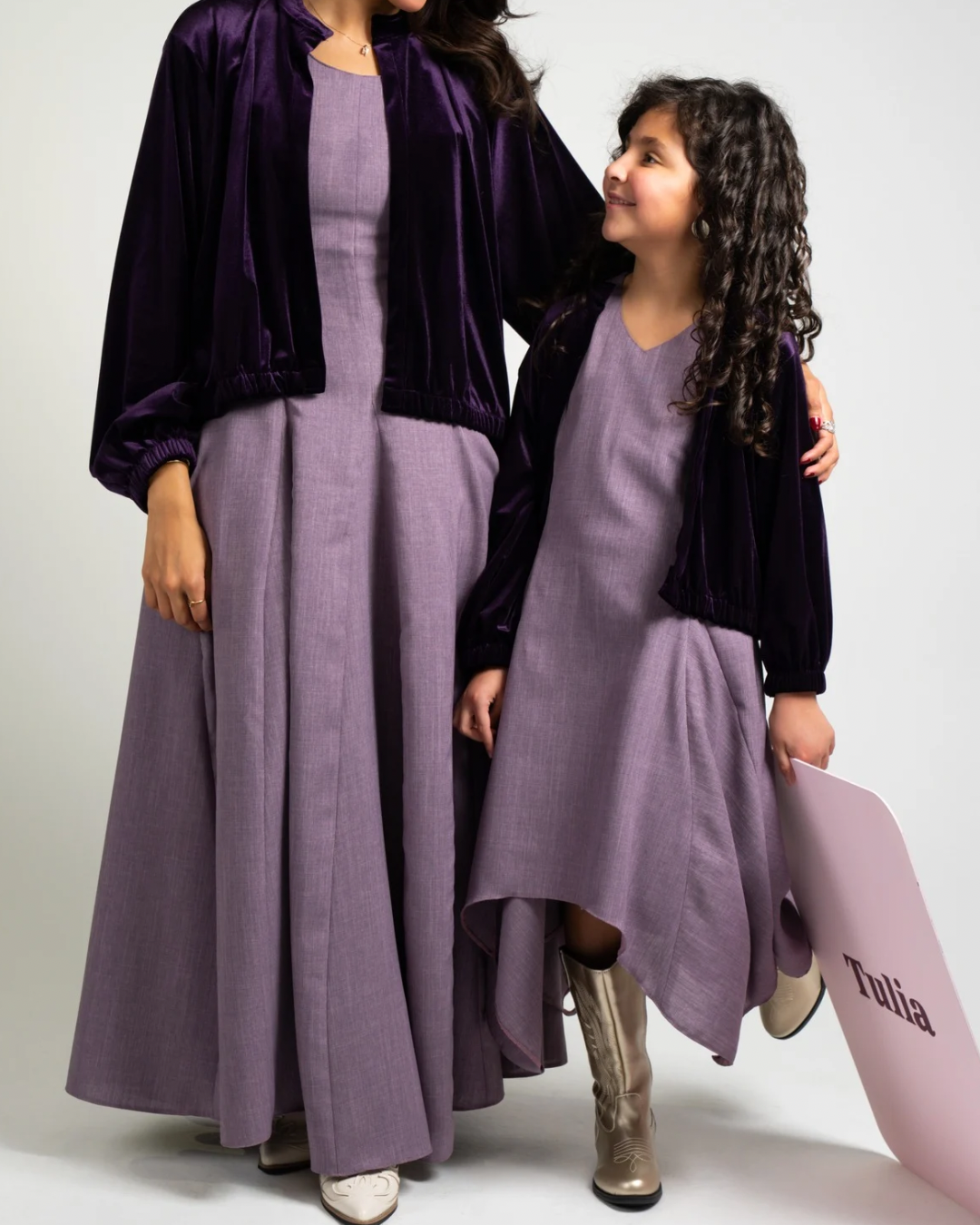 Purple velvet kaftan