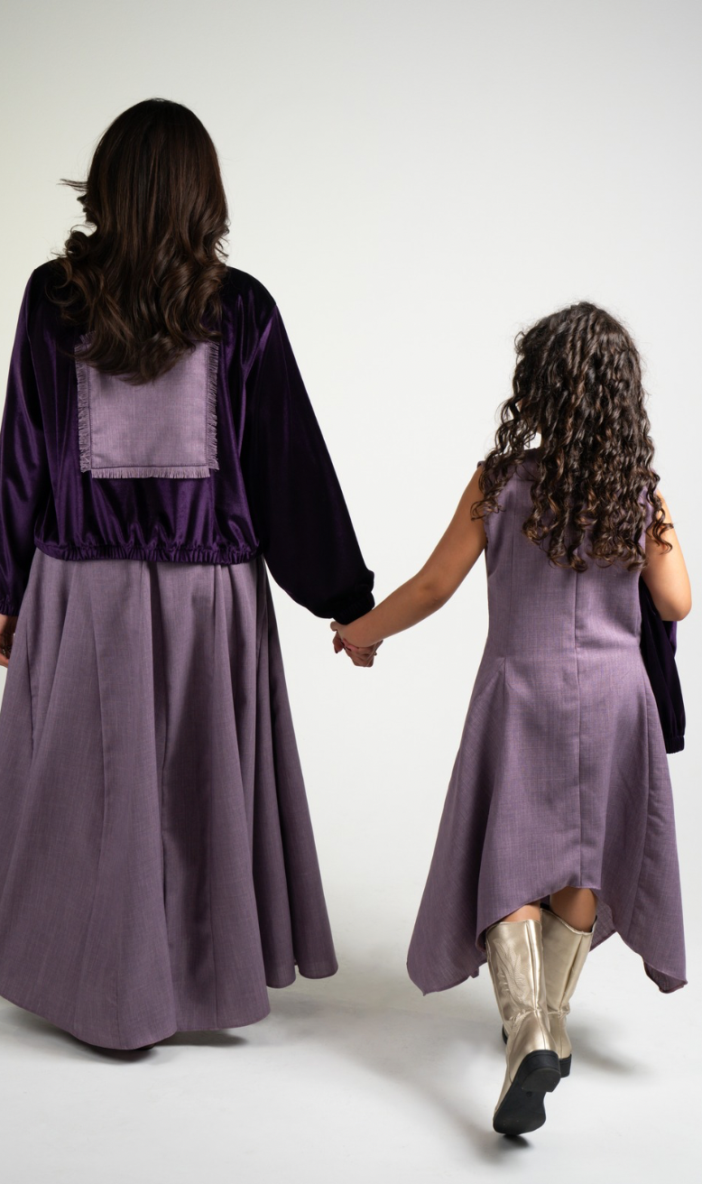 Purple velvet kaftan